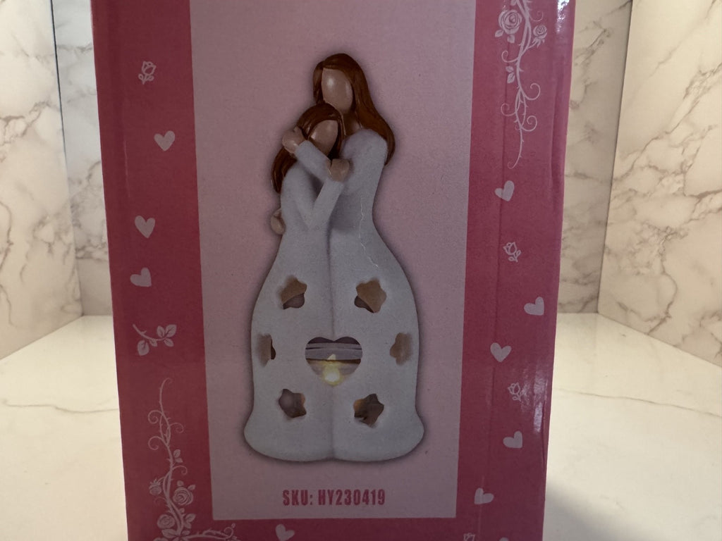 iStatue Lighted LED Candle Holder Statue NIB Light & Love Mom & Daughter NIB