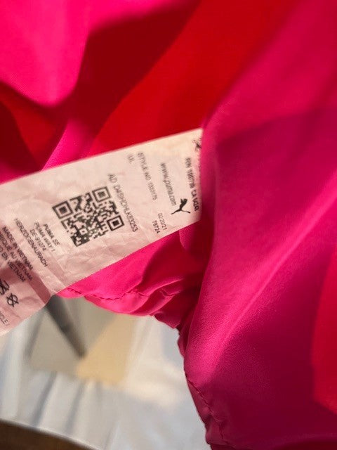 PUMA Girls Quilted Vest Size 7/8Puffer Vest Full Zip Bright Hot Pink w/Pockets