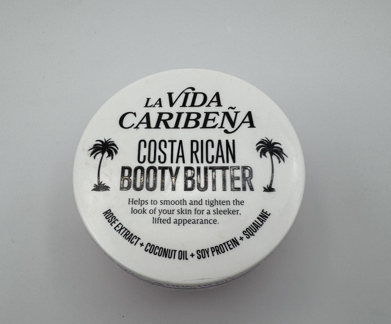 La Vida Caribena Costa Rican Booty Butter, Coconut Oil Rose Extract, New 6.76 oz
