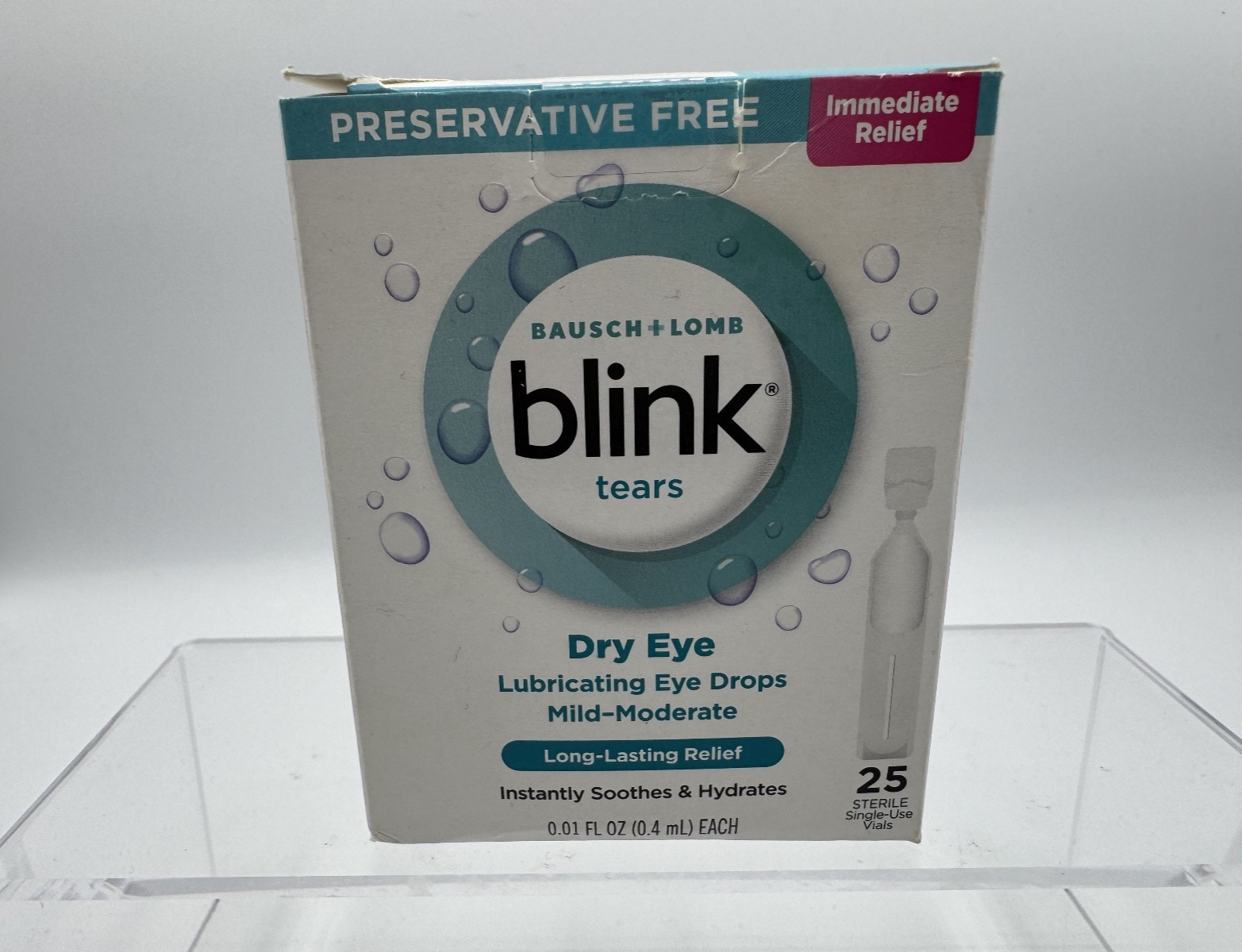 Bausch + Lomb Blink Tears Dry Eye Lubricating Eye Drop Mild-Moderate 25 Vial NIB