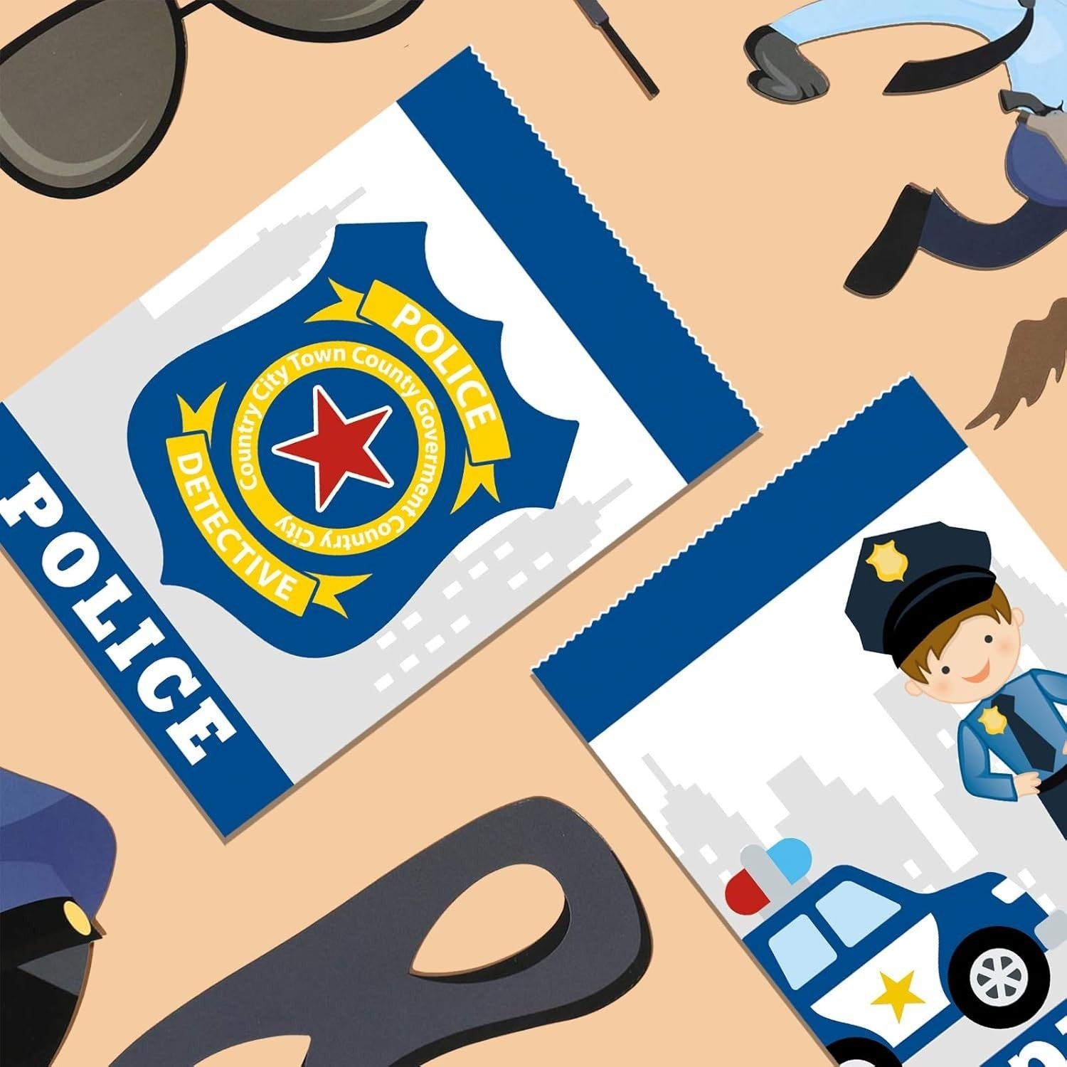 24pc Police Gift Bags w/ Stickers Party Favors & Decorations for Kids Birthday