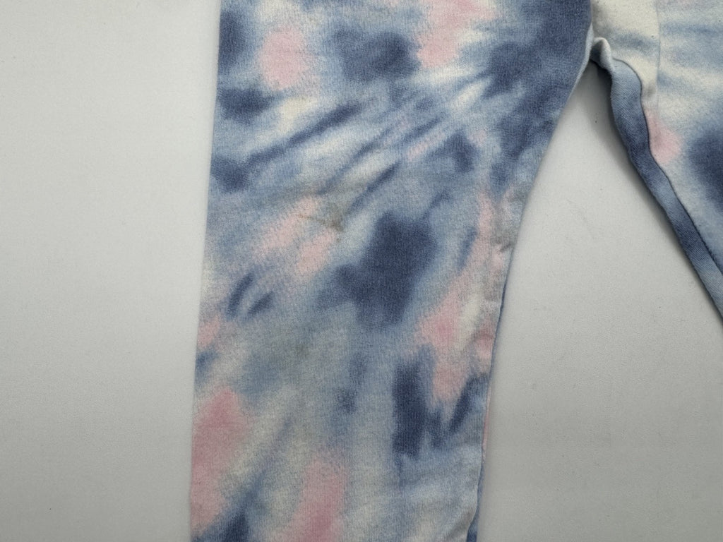 Adidas Love Girls Pink Shirt and Tie Dye Leggings, Size 6, pre-owned