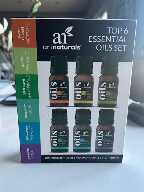 ArtNaturals Aromatherapy Top-6 Essential Oil Set, 100% Pure 6 x 10ml Bottles NIB