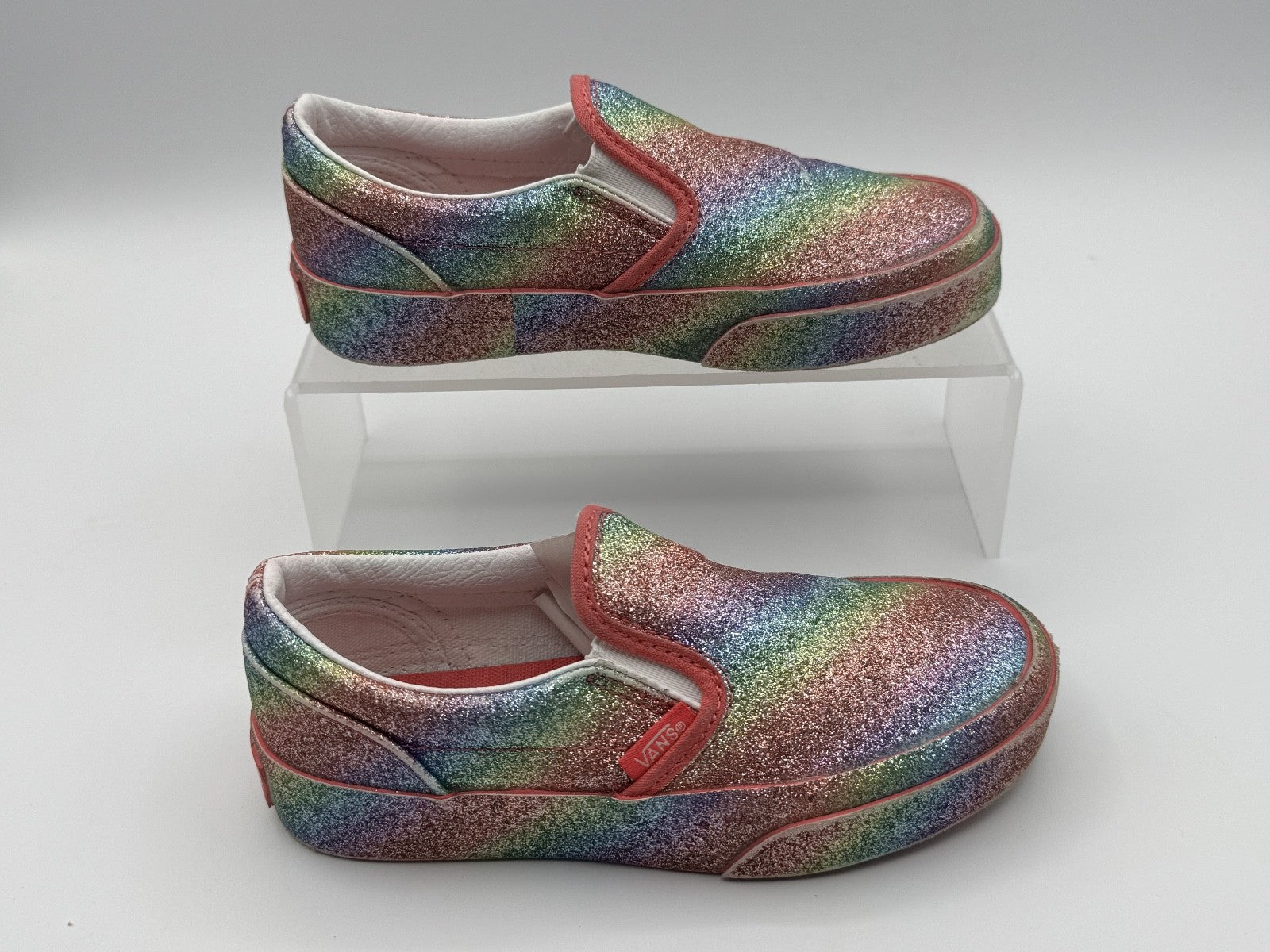 Vans Glitter Rainglow Rainbow Girls Kids Size 12.5 Toddler Classic Slip On Shoes