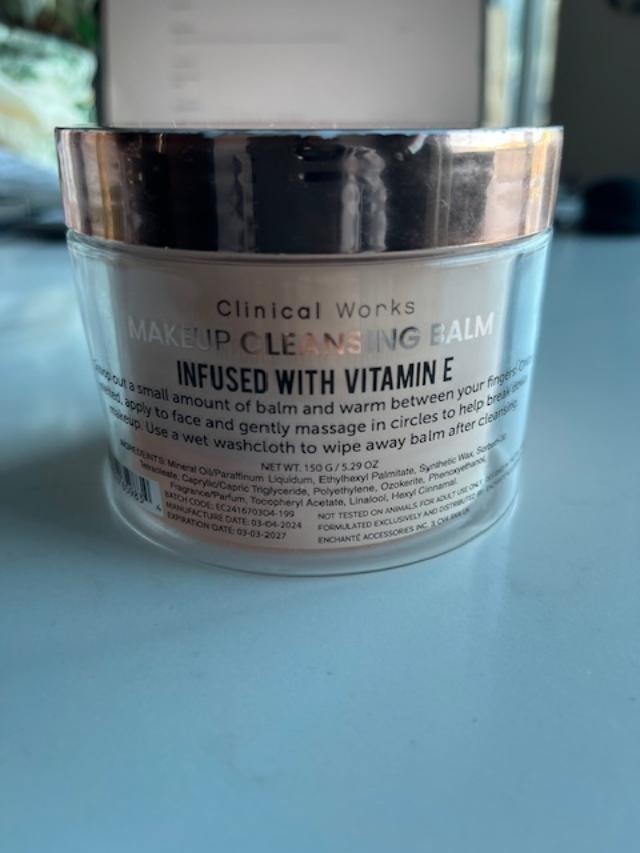 Clinical Works Makeup Cleansing Facial Balm Infused w/Vitamin E Brightens Nouris