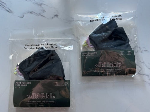 2 pk Wild Fable Adult Reusable Face Masks lot of 4 black and light blue colors