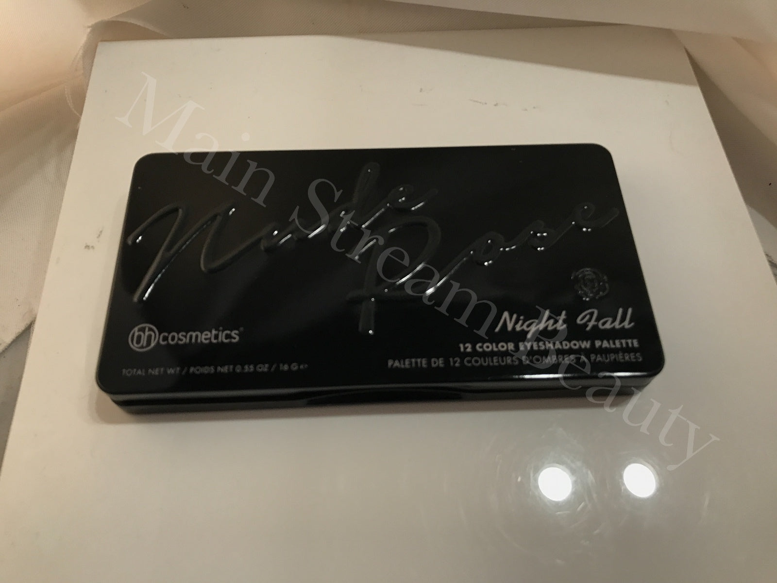 BH Cosmetics Nude Rose Night Fall 12 Color Eyeshadow Palette+Brush+Beauty Sponge