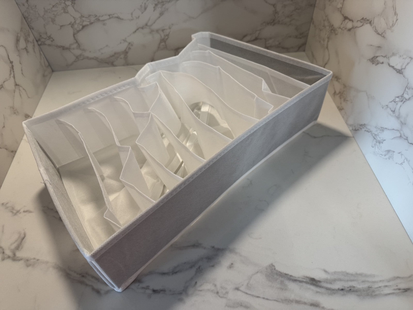 The Edit Living Drawer Organizer  Multipurpose Storage White 10 Cells 3pc