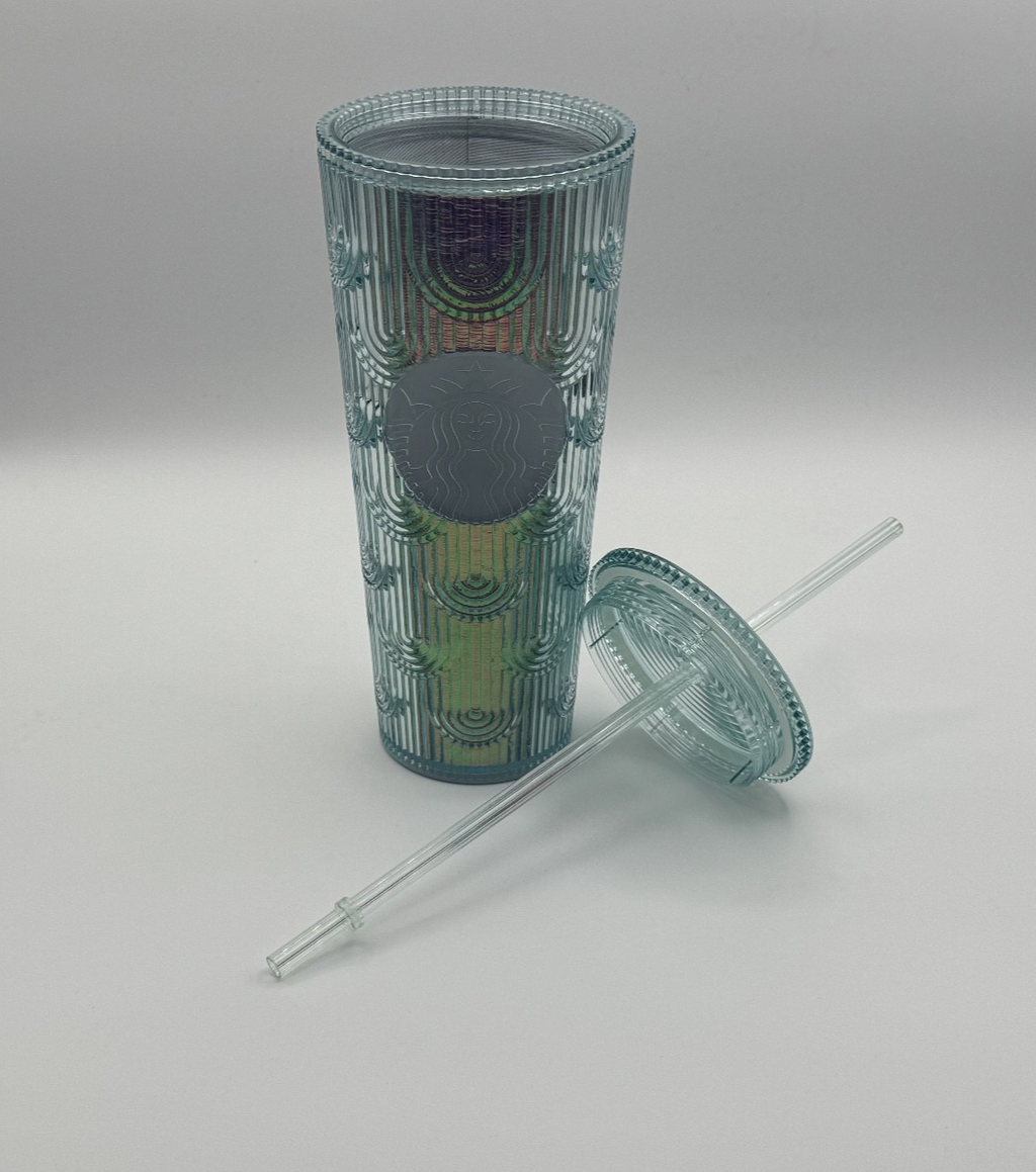 Starbucks 2022 Scales Green Iridescent Rainbow 24 oz Venti Tumbler Cup Mermaid