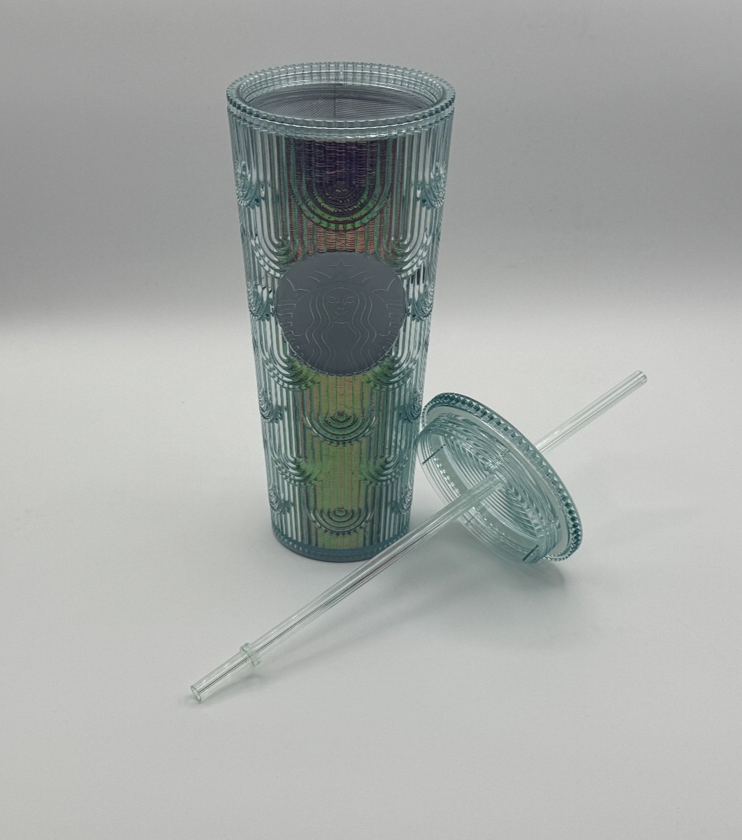 Starbucks 2022 Scales Green Iridescent Rainbow 24 oz Venti Tumbler Cup Mermaid