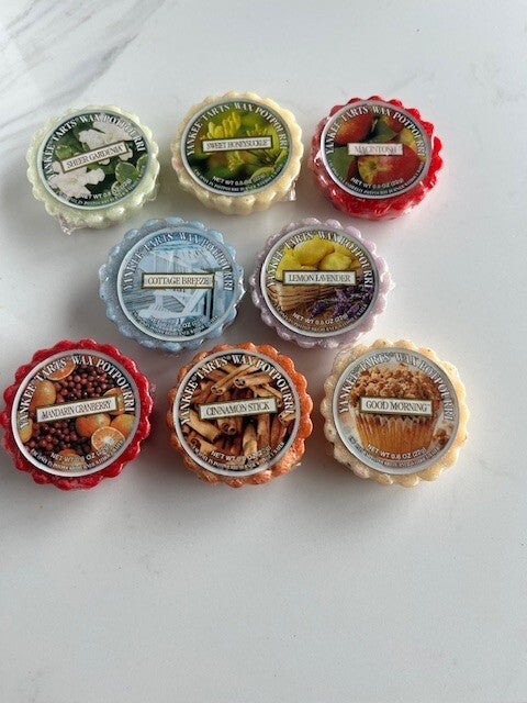 Yankee Candle Lot of 8 Assorted Wax Melt Potpourri Tarts 0.8 oz ea, RETIRED