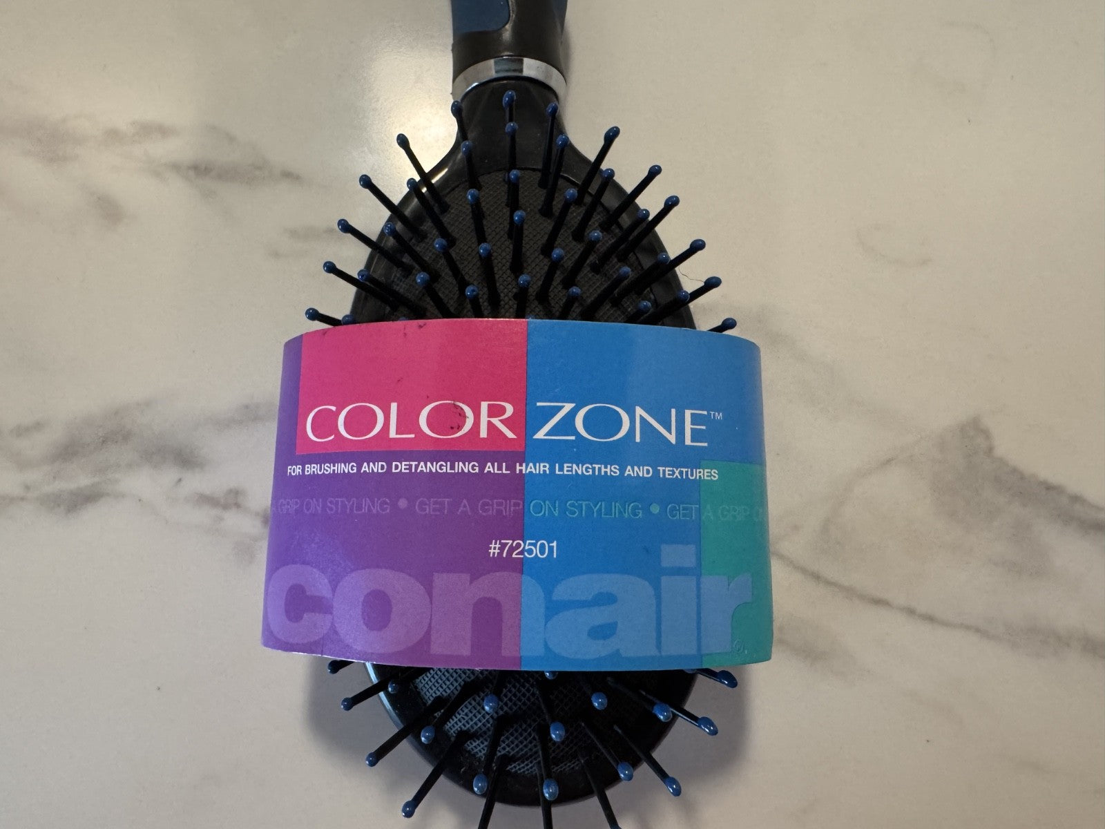 Conair ColorZone Vintage Hair Brush #72501 All Hair Length And Textures - New