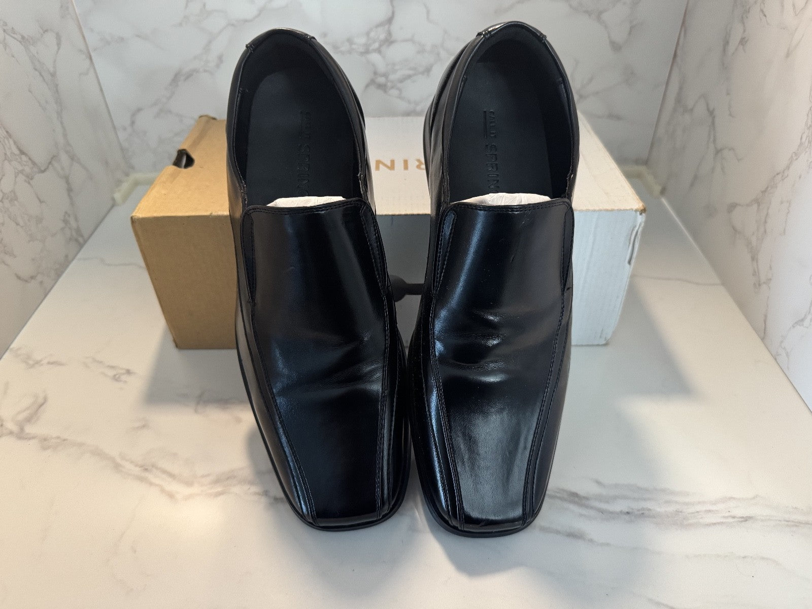 Call It Spring Men's Loafers Black Leather 10 Casual Comfort Dress Arch Shoes