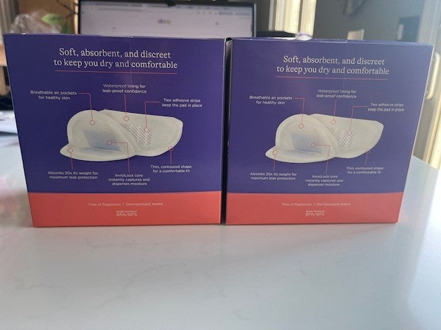 2x Lansinoh Stay Dry Disposable Nursing Pads for Breastfeeding 36 pads ea SEALED