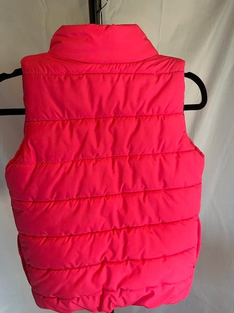 PUMA Girls Quilted Vest Size 7/8Puffer Vest Full Zip Bright Hot Pink w/Pockets