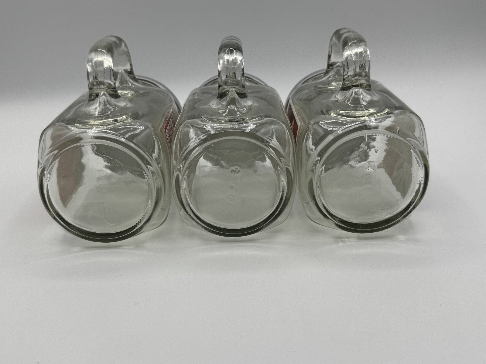 3-Vintage Blackburns Apple Jelly Jar Classic Clear Drink Mug W/Handle 12oz w/Lid