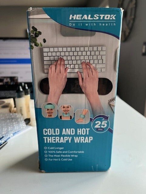 Hot and Cold Therapy Reusable Gel Ice Pack - Ankle Wrist Foot Pain Wrap & Strap