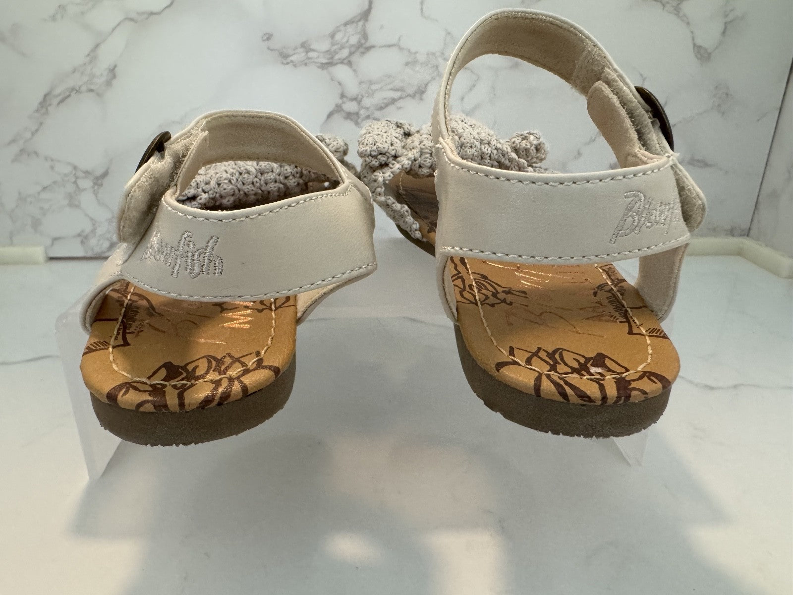 Blowfish Malibu Youth Girls Sassie-K Sandal Knitted Bow White 13 M, Pre-owned