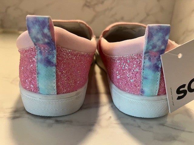 SO Youth Girl's Artic Slip on Comfort Walking Shoes Pastel/Tie Dye Sz 5, NWT