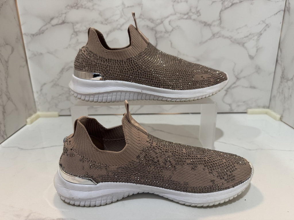Women's Anne Klein Flex Rose Gold Sparkle Shoes Slip on Size 6M,Pre-owned, READ