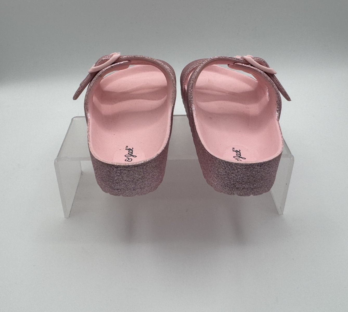 Cat & Jack Girls Summer Sandal, Pink Glitter, Size 13, Beach, Pool, Open Toe NEW