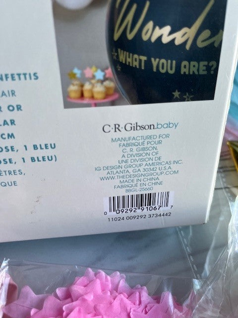Multicolor Balloon Garland Kit Gender Reveal Popper Confetti 48 Pieces Decor NIB