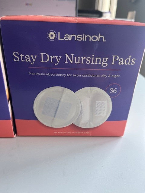 2x Lansinoh Stay Dry Disposable Nursing Pads for Breastfeeding 36 pads ea SEALED