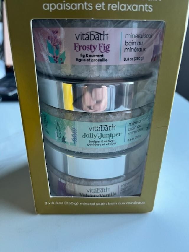 Vitabath Soothe & Soak Mineral Bath Soak Set 3pc Dry Skin, Relax 26.4 oz Sealed