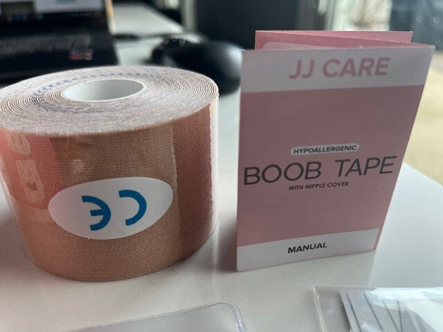 JJ Care Boob Tape with Nipple Cover- Hypoallergenic, Latex-free, 10 USES, NEW