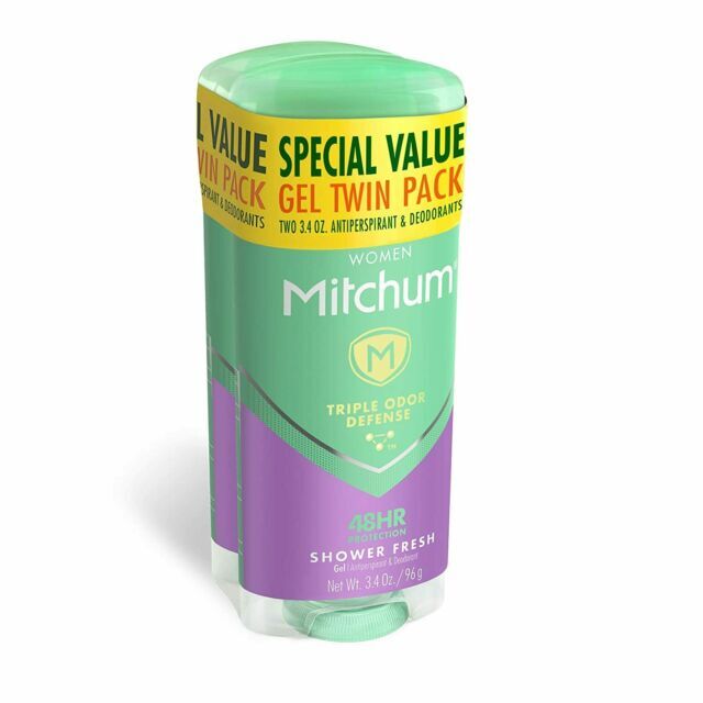 2 pk. Mitchum Women Triple Odor Defense Antiperspirant Deodorant Gel 3.4 oz New