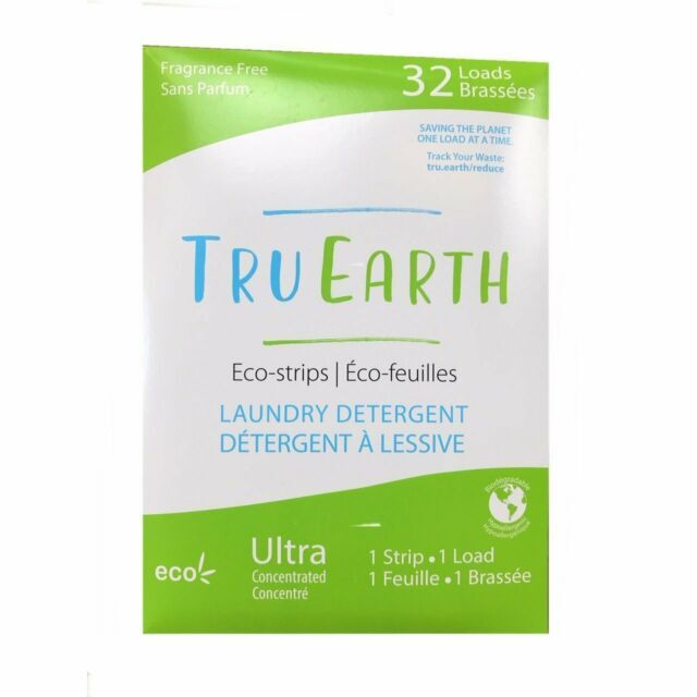 Tru Earth Eco-Strips Concentrated Laundry Detergent FRAGRANCE FREE 32 loads NIP